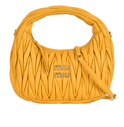 Small Wander Matelasse Hobo, &pound;950, Handbags, Yellow, Leather, Front view